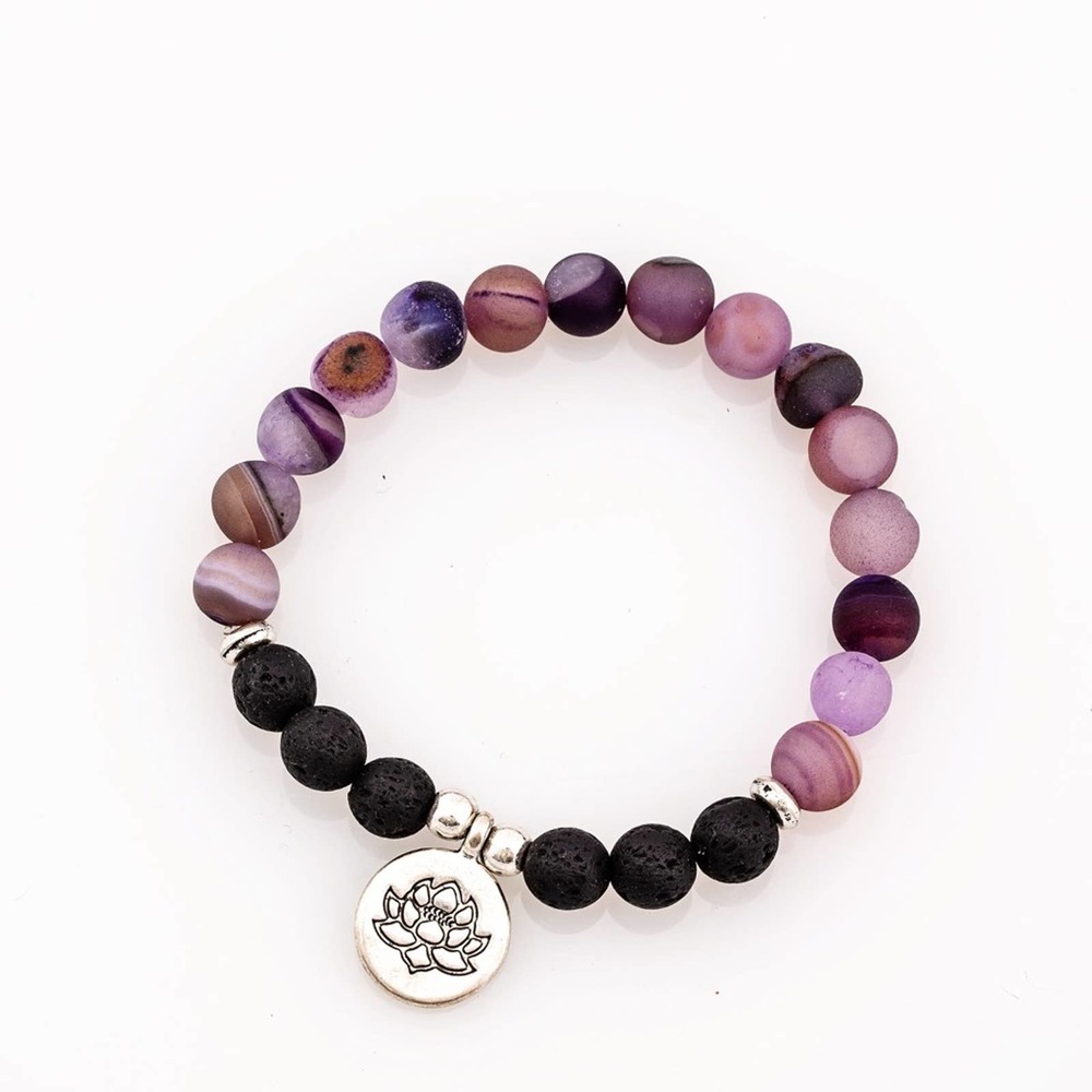 Amethyst lava bead diffuser bracelet w/free oil